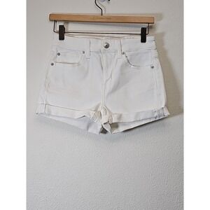 American‎ Eagle White Hi Rise Mom Denim Jean Shorts New Size 2
